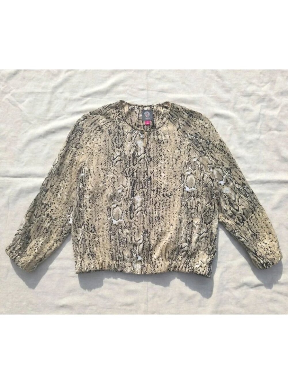 Vince Camuto women’s snakeskin print bomber jacket size S